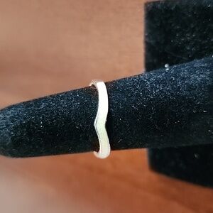 Elegant Silver Plated Wave Ring